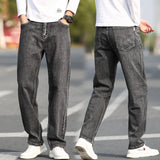 Wiaofellas 6 Colors Spring Summer Men's Thin Straight-leg Loose Jeans Classic Style Advanced Stretch Baggy Pants Male Plus Size 40 42 44