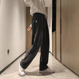 Wiaofellas Men's Corduroy Fabric Casual Pants Loose Streetwear Thicken Velvet Sweatpants Fashion Trend Elastic Waist Trousers S-3XL