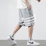 Wiaofellas Full Open Summer Thin Breasted Shorts Men's Loose Solid Color Straight Outer Wear Casual Shorts Five-point Sweat Shorts