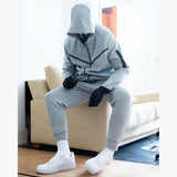 Wiaofellas New Brand Men's Sweatsuit Tech Fleece Hoodie Cotton Stretch Training Wear Good Quality Coat Sweatpants Sport Set Clothing