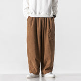 Wiaofellas Corduroy Cargo Wide Leg Pants Men Baggy Vintage Black Oversize Trousers Male Y2K Casual Japanese Streetwear Hip Hop 5XL