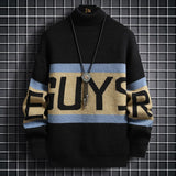 Wiaofellas Autumn and Winter New Men's Fashion Casual Assorted Printed Sweater Men's Casual Slim Thicken Warm High-Quality Sweater 3XL