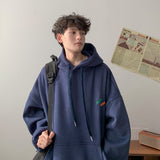 Wiaofellas Spring Autumn City Boy Hoodie Men's Casual Vintage Tide Brand Loose Hoodie Top Black Navy Blue Green Gray
