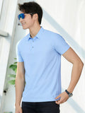 Wiaofellas Summer Men Polo Shirts Plus Size Sportswear Solid Breathable Quick Dry Polos Male Stretch Nylon Spandex Golf Tee Shirt 8XL