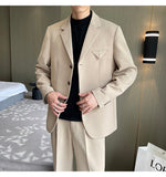 Wiaofellas Male Business Office Dress Suit Jacket Blazers Men Korean Streetwear Fashion Loose Casual Vintage Blazer Coat Suit