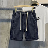 Wiaofellas Shorts Men Relaxed Casual Jeans Fashion Streetwear Knee Length Bermuda Shorts Men Cotton Fiber Jean Shorts Autumn Summer A27