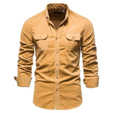 Wiaofellas Spring Corduroy Shirts Men Fashion Brand Japan Style Loose Solid Color Vintage Autumn Male Shirt Casual Long Sleeve Shirt Tops