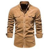 Wiaofellas Spring Corduroy Shirts Men Fashion Brand Japan Style Loose Solid Color Vintage Autumn Male Shirt Casual Long Sleeve Shirt Tops