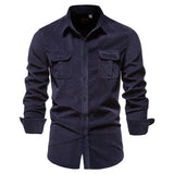 Wiaofellas Spring Corduroy Shirts Men Fashion Brand Japan Style Loose Solid Color Vintage Autumn Male Shirt Casual Long Sleeve Shirt Tops