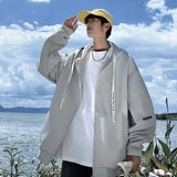 Wiaofellas Spring and Autumn New American Retro Casual Hooded Cardigan Sweater Men's Trend Loose Large Jacket Coat Zip-up Hoodie Clothing