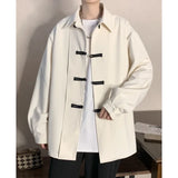 Wiaofellas Spring and Autumn Retro Modified Mao Suit Shirt Coat Men's Fashion Brand High Street Loose Versatile Top Jacket