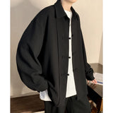 Wiaofellas Spring and Autumn Retro Modified Mao Suit Shirt Coat Men's Fashion Brand High Street Loose Versatile Top Jacket