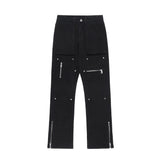 Wiaofellas Techwear Jeans Men Y2k Black Fashion Wide Leg Denim Pants for Men Casual Streetwear Hip Hop Straight Baggy Jeans Stylish