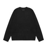 Wiaofellas Unisex Autumn Winter Fashion Casual Solid Color Round Neck Mohair Knit Sweater Oversized Pullovers Knitwears Men Clothes