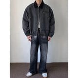 Wiaofellas Winter Jacket Men Warm Oversized Thickened Denim Jacket Men Streetwear Korean Loose Short Coat Mens Black Thick Denim Coat M-2XL