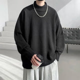 Wiaofellas Winter Sweater Men Warm Fashion Solid Color Knitted Pullover Men Korean Loose Standing Neck Sweater Mens Jumper Clothes S-3XL