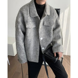 Wiaofellas Winter Thick Woolen Coat Men Warm Fashion Thickened Woolen Jacket Men Streetwear Korean Short Woolen Coat Mens Oversized Jackets