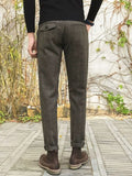 Wiaofellas Woolen Suit Trousers Men Clothing Autumn Winter New Thick Slim Vintage Striped Plaid material Tweed Casual Pants Vetements Homme