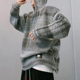 Wiaofellas Y2k Clothes Men's Japanese Retro Color Matching Striped Hoodie Man Sweater Jacket Trendy Streetwear Hooded Sweater Loose Tops