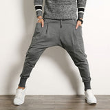 Hip Hop Harem Pants Men Cotton Streetwear Casual Trousers Solid Jogger Pants Side Pocket Men Sweatpants