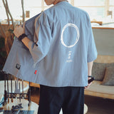 Wiaofellas Summer Chinese Style Cotton Linen Kimono Jacket For Men Thin Sunscreen Clothes Kimono Coat Half Sleeve Outerwear