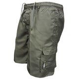 Casual Summer Men Solid Color Multi-pockets Drawstring Baggy Cargo Shorts Pants Multi-pockets Drawstring Cargo Shorts Pants