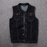 5XL 6XL 7XL 8XL Wiaofellas New Men's Denim Vest Fashion Casual Classic Style Slim Fit Vest  Jeans Jacket Coat Male Blue Black Gray