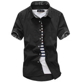 Fashion Men Solid Shirts Short Sleeve Turn-down Collar Men Dress Shirt Casual Business Work Shirt Male Slim Fit Camisa De Hombre