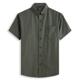5 Color Summer Short Sleeve Shirt Men Loose Casual Classic Plaid Business Plus Size Shirts Male Brand Clothes 6XL 7XL 8XL 10XL