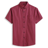 5 Color Summer Short Sleeve Shirt Men Loose Casual Classic Plaid Business Plus Size Shirts Male Brand Clothes 6XL 7XL 8XL 10XL