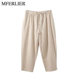 Summer pants men 5XL 6XL 7XL 8XL 9XL 10XL 11XL 12XL Waist 170cm Plus size Cotton linen large size trousers men 5 colors