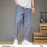 MrGoldenBowl Men's Solid Color Harem Pants Harajuku Man Cotton Linen Casual Trousers Plus Size Men Loose Pants 5XL