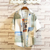 Print Brand Summer Men's Beach Shirt Fashion Short Sleeve Floral Loose Casual Plus OverSIZE M-4XL 5XL Hawaiian