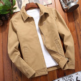 DIMUSI Autumn Men's Bomber Jacket Mens Outwear Cotton Coats Fashion Slim Fit Turndown Collar Business Jackets Mens Clothing