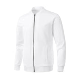 Wiaofellas New Fashion Solid Color Jackets Men Women V-Neck Zipper Bomber Jacket Sports Casual Streetwear Coat HipHop Outerwear Unisex