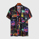 Wiaofellas Casual Japanese style 3D printing Short Sleeve Shirts for Men Street Hawaii Beach shirts Hip hop Fashion Harujuku Men Shirt