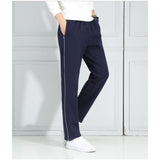 Spring Summer Men's Casual Sweatpants Men Basic Trousers Tracksuit Side Stripe Slim Breathable Sportswear Track Pants
