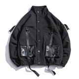 Streetwear Hip Hop Military Jacket Men Spring Solid Bomber Jacket Coat Men 2021 Ribbons Windbreaker Casual Cargo Workout Coat