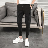 Wiaofellas Korean Summer Pants Men Fashion Design Slim Fit Men Harem Pants Ankle Length Solid All Match Hip Hop Joggers Trousers Men