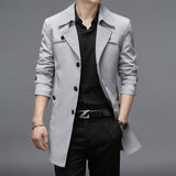 Wiaofellas Brand Spring Autumn Men Long Trench Coats Superior Quality Buttons Male Fashion Outerwear Jackets Windbreaker Plus Size