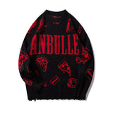 Wiaofellas Harajuku Knitted Sweaters Men Hip-Hop Letter Printed Sweater Streetwear Male Autumn Winter Loose Pullovers pull homme