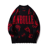 Wiaofellas Harajuku Knitted Sweaters Men Hip-Hop Letter Printed Sweater Streetwear Male Autumn Winter Loose Pullovers pull homme