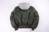 Winter oversized MA-1 with hooded streetwear hip hop army military coats clothes bomber flight air force pilot jacket men