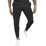 New own  plaid pants placket button zipper trend all-match casual trousers
