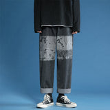 Wiaofellas new ins jeans men's trend handsome versatile straight loose wide leg pants waist pants streetwear cheap clothes china