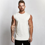 Wiaofellas Cotton Gym Clothing Mens Workout Sleeveless Shirt Bodybuilding Tank Top Fitness Sportswear Mens Vests Muscle Singlets Tanktop