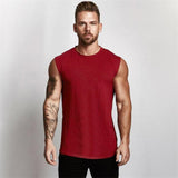 Wiaofellas Cotton Gym Clothing Mens Workout Sleeveless Shirt Bodybuilding Tank Top Fitness Sportswear Mens Vests Muscle Singlets Tanktop