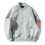 Wiaofellas Bomber Jacket Men Hip Hop Letter Design Loose Windbreaker Pilot Jacket Coat Mens Japanese Streetwear M-4XL