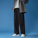 Wiaofellas Spring Casual Pants Men Japanese Retro Corduroy Trousers Fashion Elastic Waist Loose Straight Mens Sweatpant