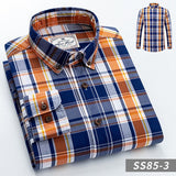 British Style Men's Plaid Long-Sleeve Casual Shirt Regular-Fit Button-Collar Design 100% Cotton High Quality Male Social Shirts